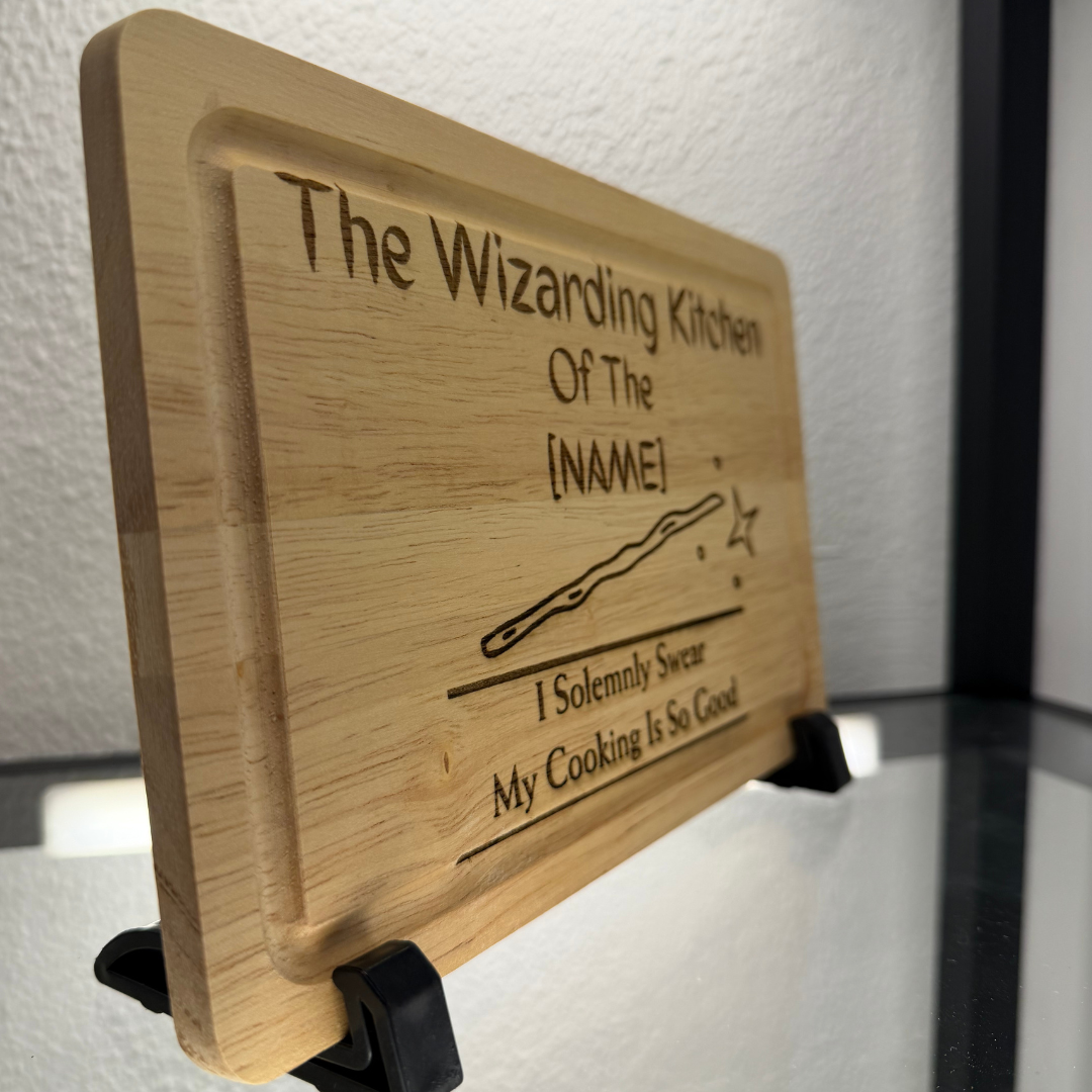 Personalised Wizarding Kitchen Chopping Board – Custom Engraved Gift