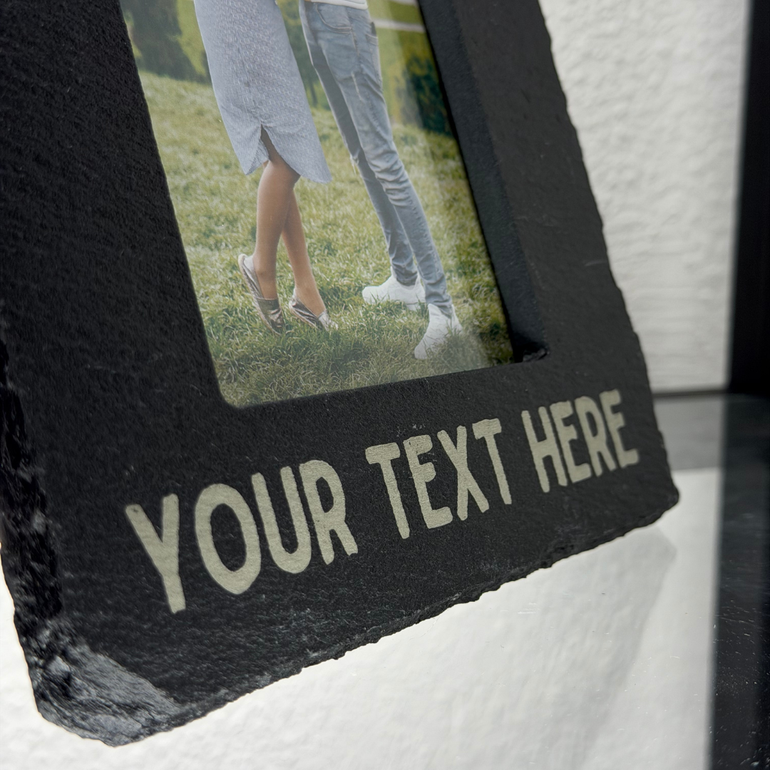 Engravable 4x6" Slate Photo Frame – Custom Text Picture Frame