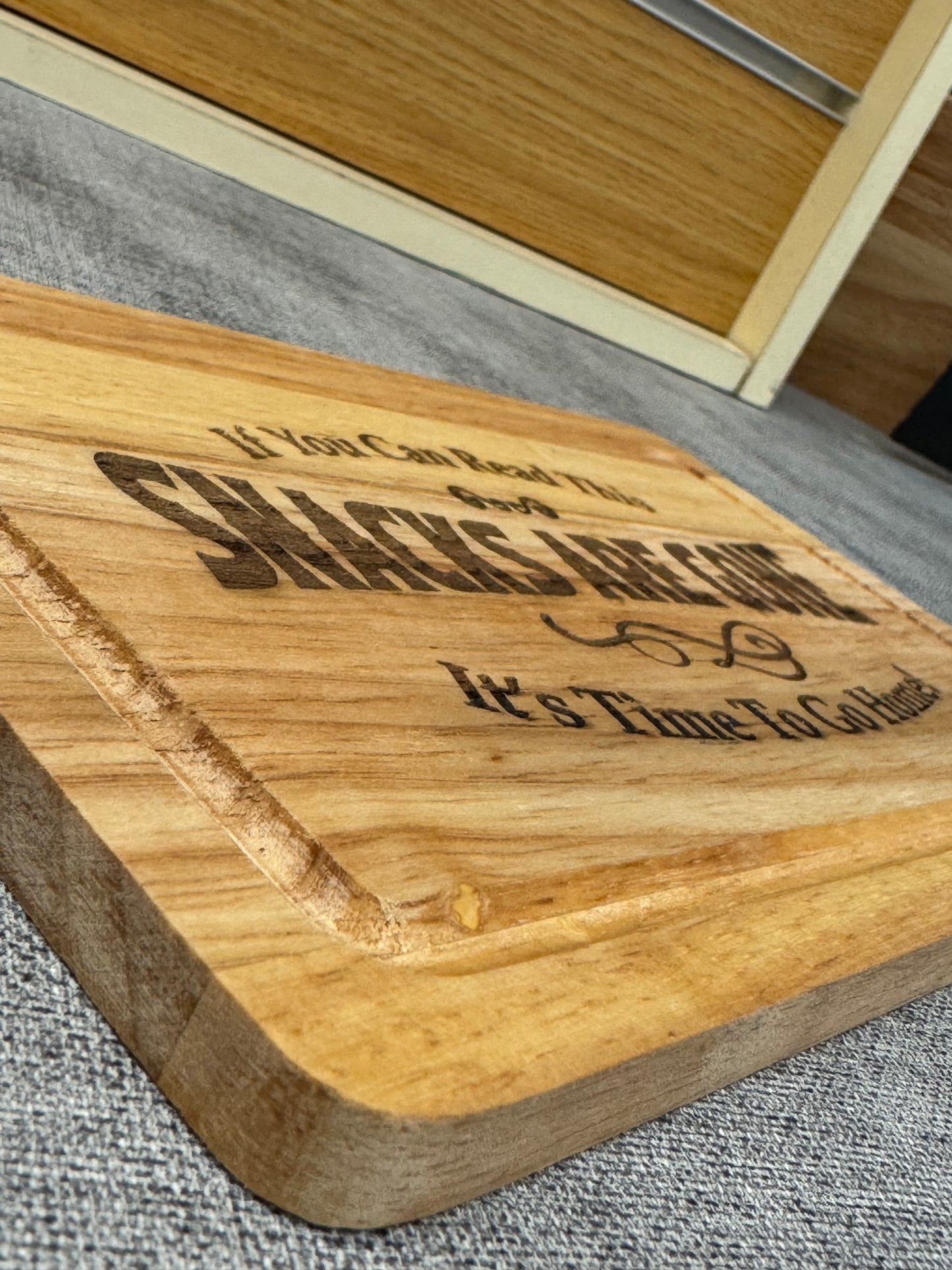 Snacks Are Gone | Grooved Chopping Board