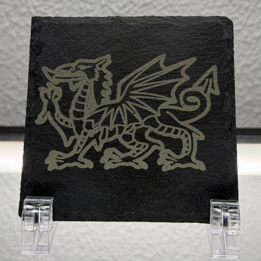 Welsh Dragon Natural Slate Coaster