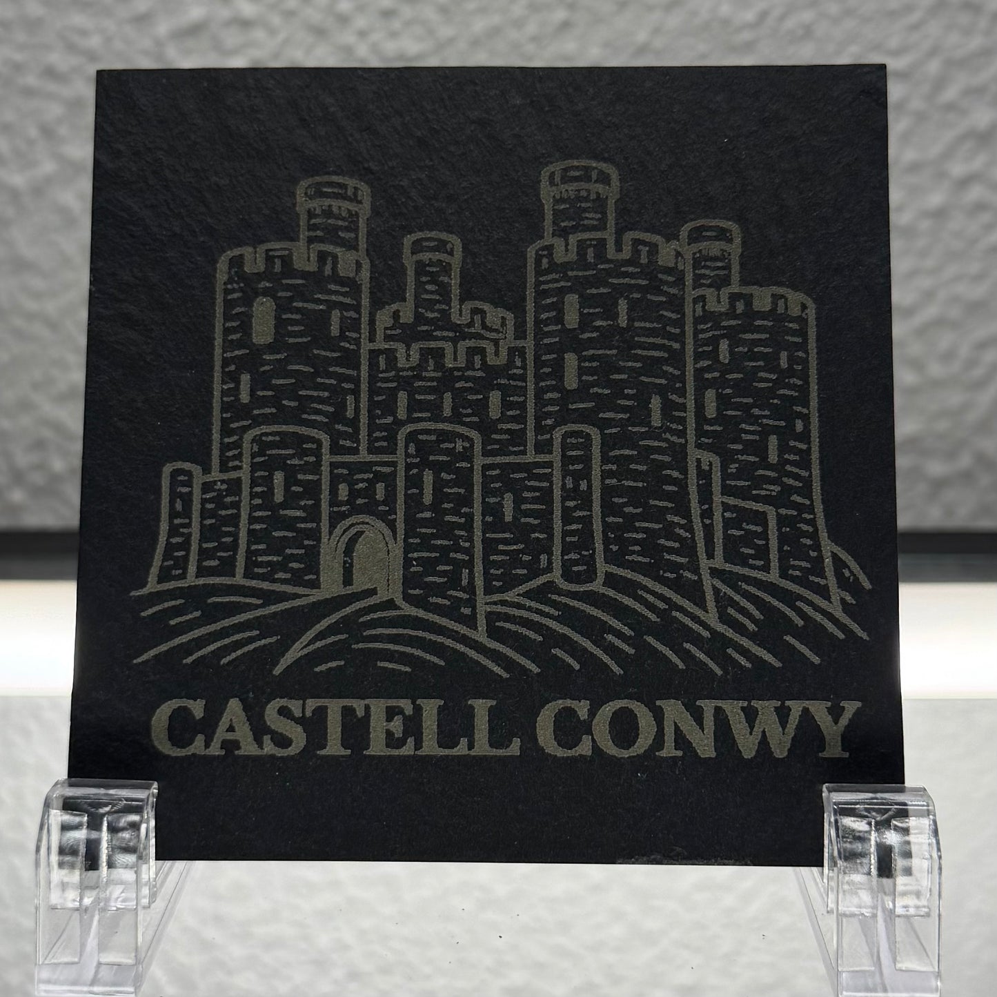 Conwy Castle Contemporary Slate Coaster