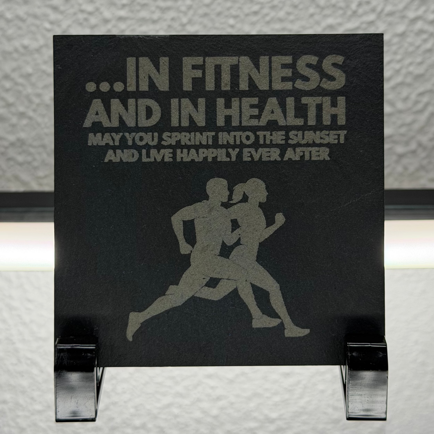In Fitness and In Health Slate Coaster – Runner Gift