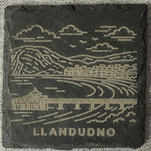 Llandudno View Natural Slate Coaster