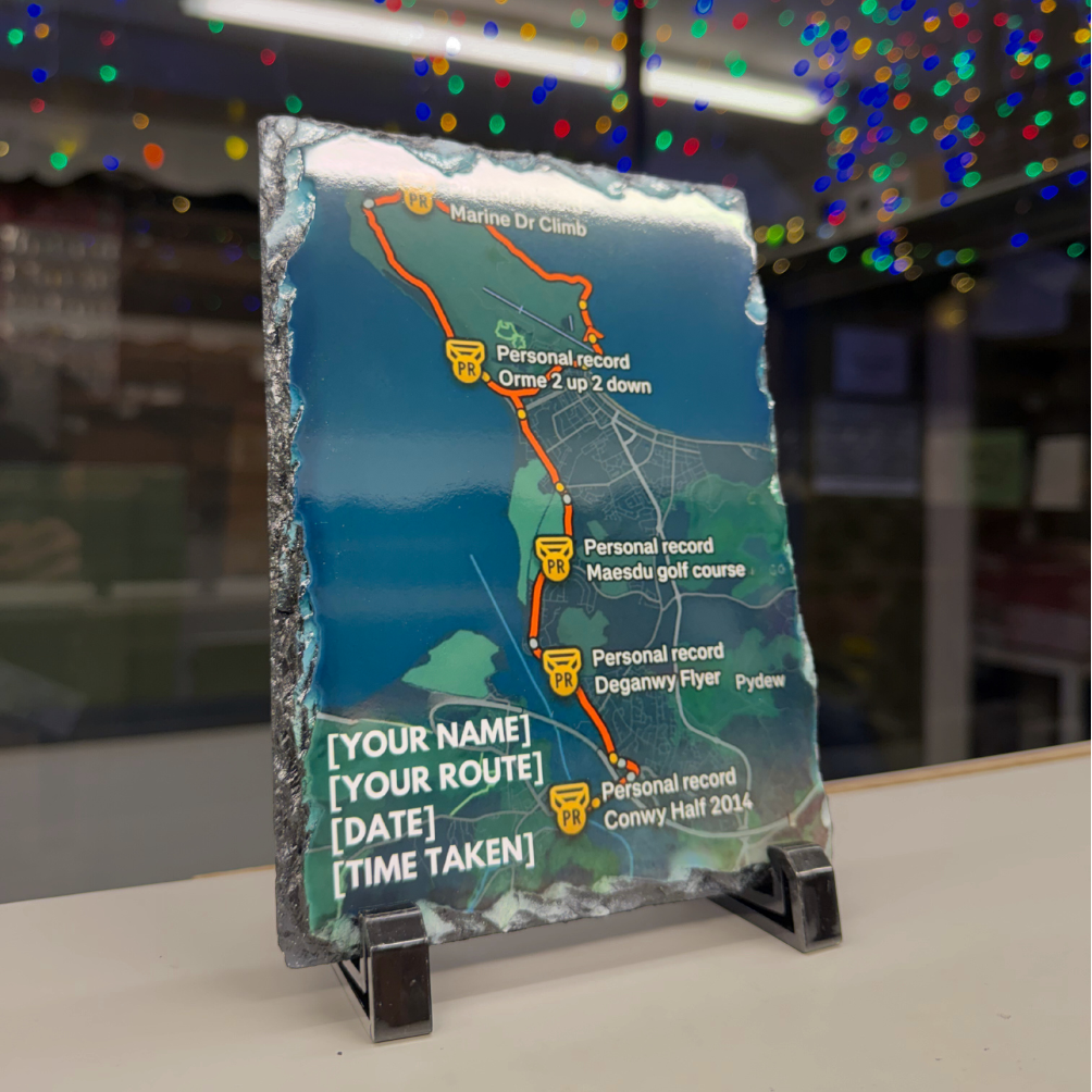 Personalised Strava Record Slate