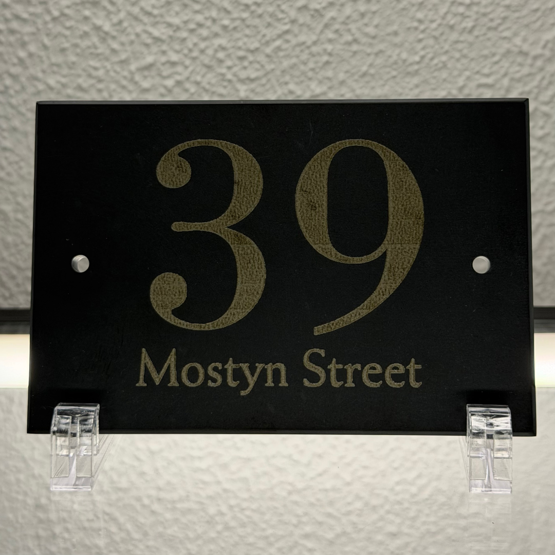 Small Slate House Number | Personalised Engraved Sign