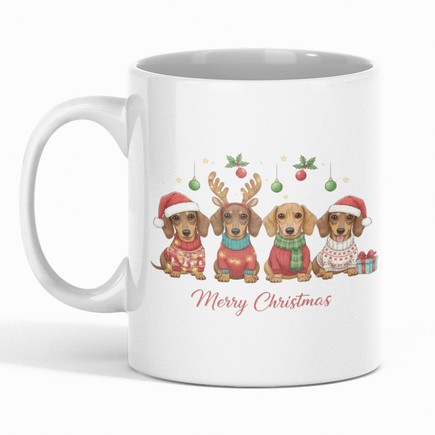 Merry Christmas Dachshund Mug