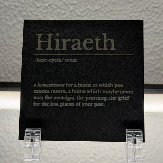 Hiraeth | Welsh Definition Slate Coaster