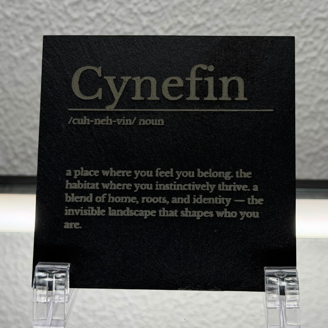 Set Of 4 | Welsh Word Definition Slate Coasters