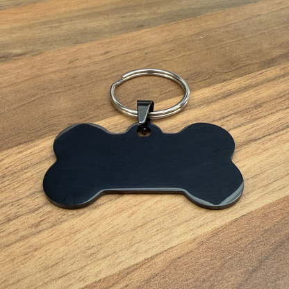 Engravable Black Bone Pet Tag – Custom Dog ID Tag