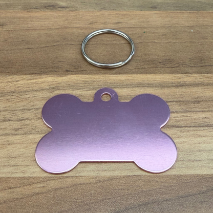 Engravable Pink Bone Pet Tag – Personalised Dog ID Tag