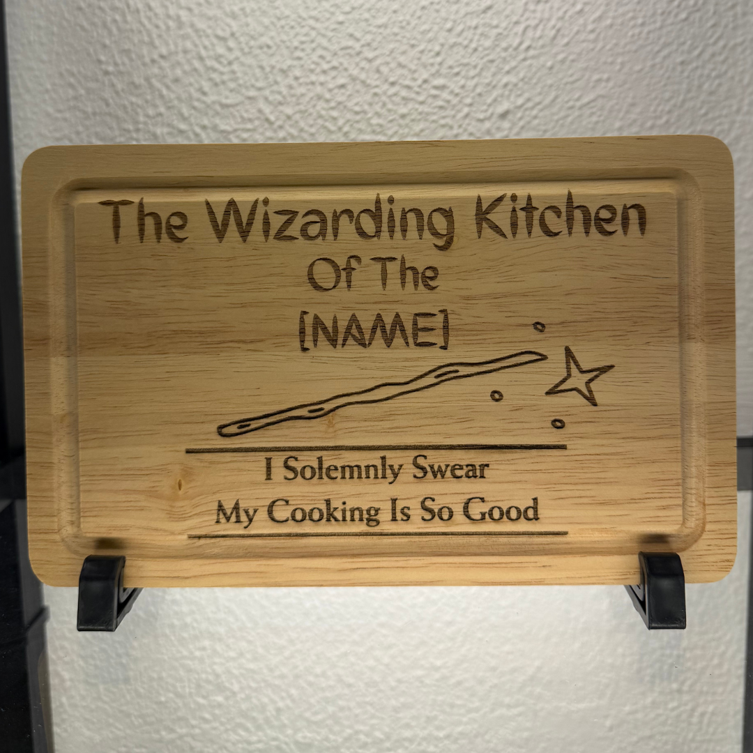 Personalised Wizarding Kitchen Chopping Board – Custom Engraved Gift