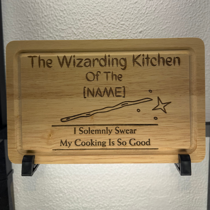 Personalised Wizarding Kitchen Chopping Board – Custom Engraved Gift