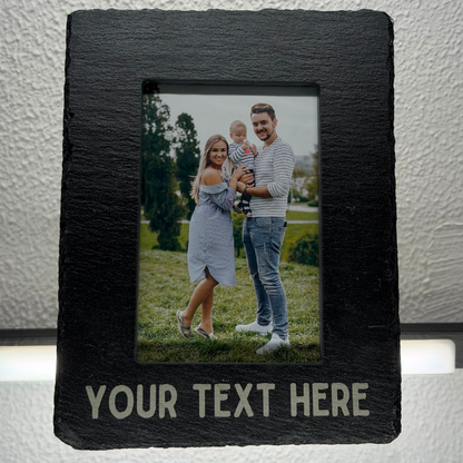 Engravable 4x6" Slate Photo Frame – Custom Text Picture Frame