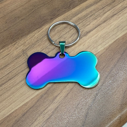 Engravable Rainbow Bone Pet Tag – Custom Dog ID Tag