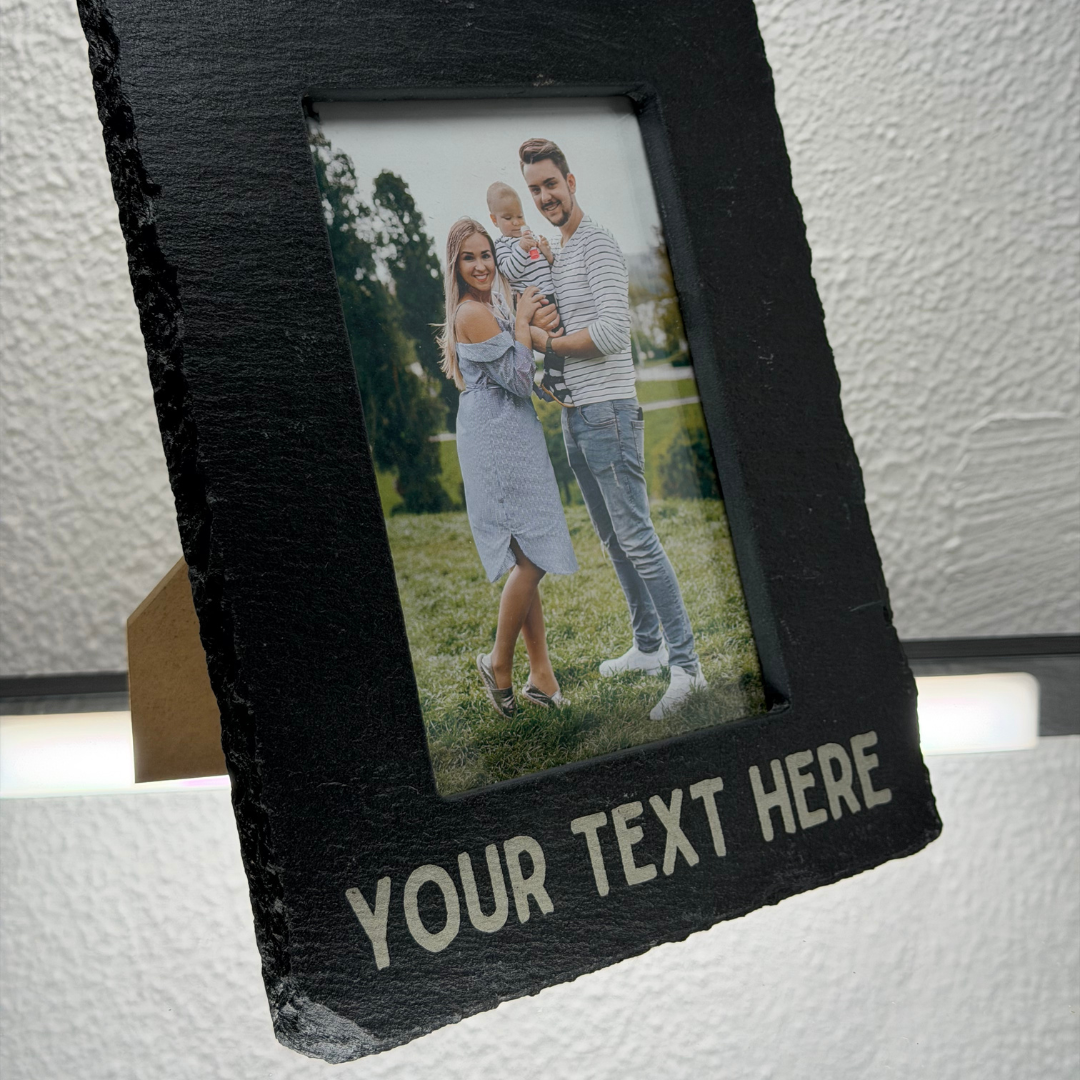 Engravable 4x6" Slate Photo Frame – Custom Text Picture Frame