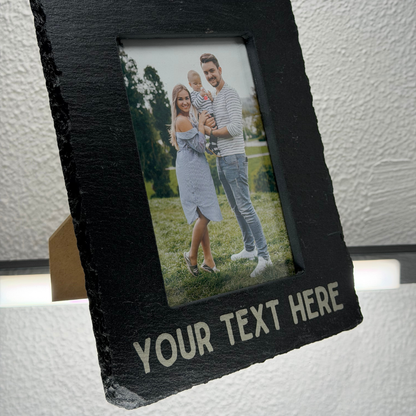 Engravable 4x6" Slate Photo Frame – Custom Text Picture Frame