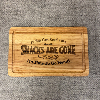 Snacks Are Gone | Grooved Chopping Board