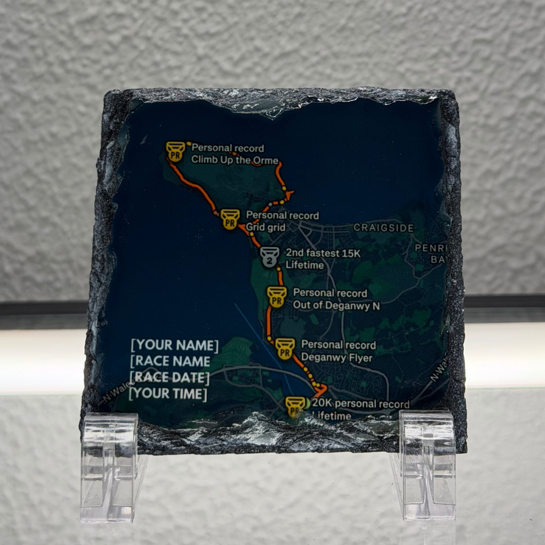Personalised Strava Record Slate