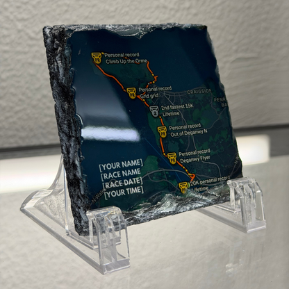 Personalised Strava Record Slate