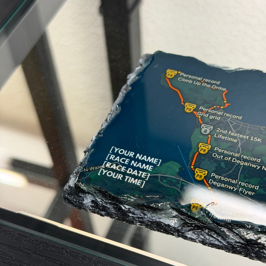 Personalised Strava Record Slate