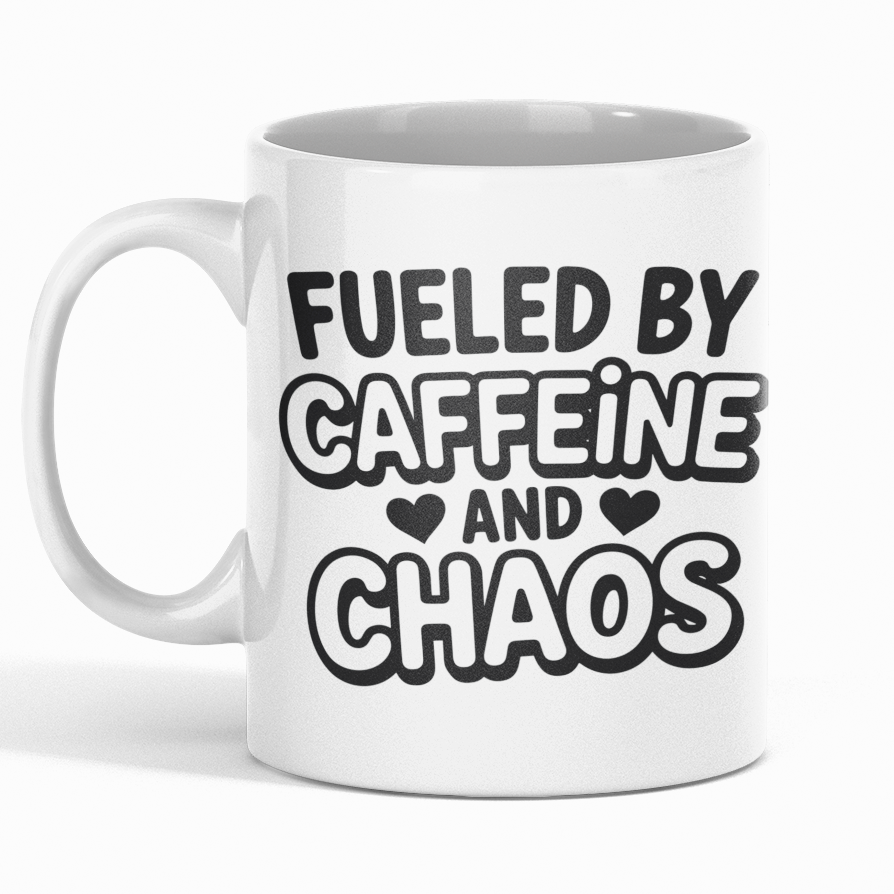 Fueled By Caffeine & Chaos Mug