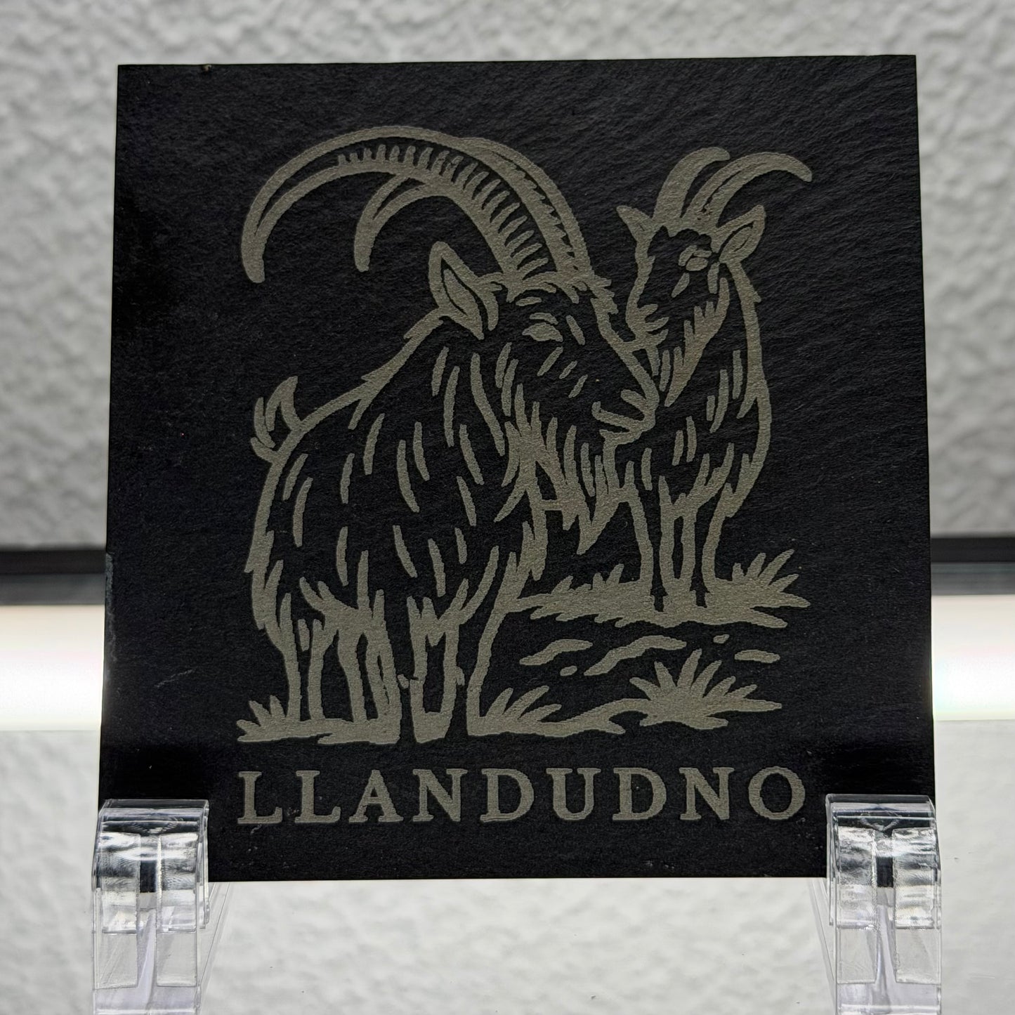 Llandudno Goats Slate Coaster