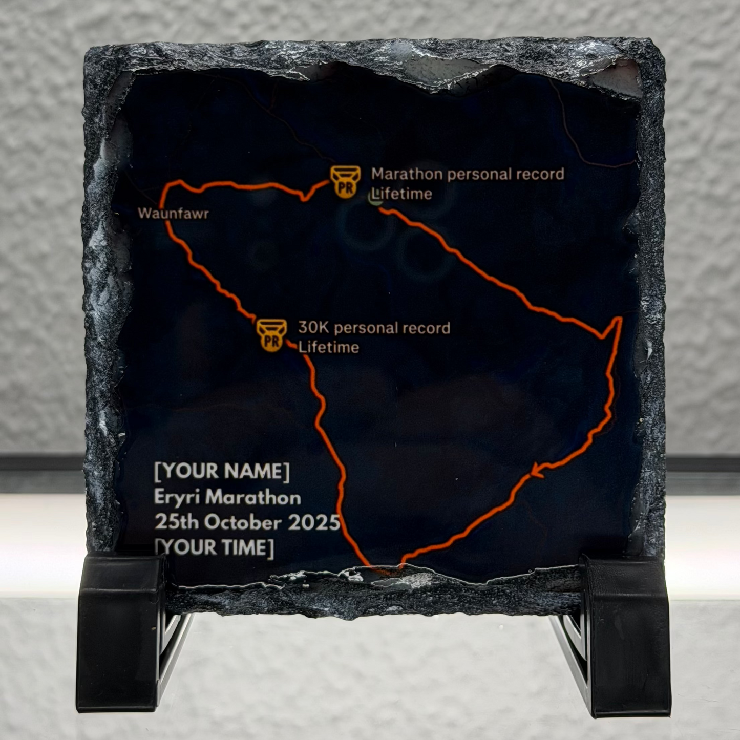Personalised Strava Record Slate