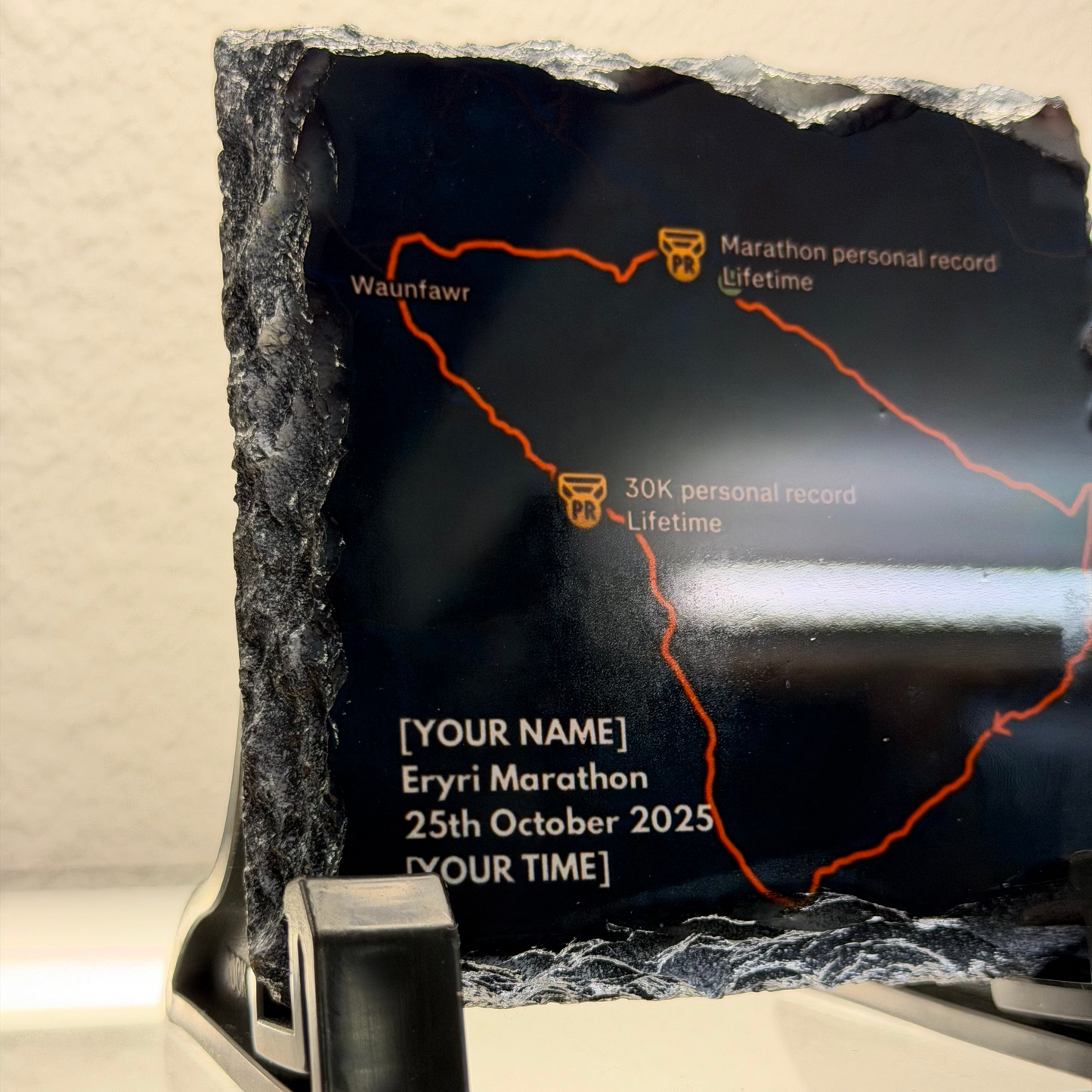 Personalised Strava Record Slate