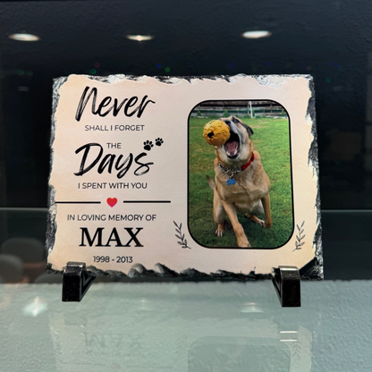 Personalised Pet Memorial Slate – Custom Photo Keepsake