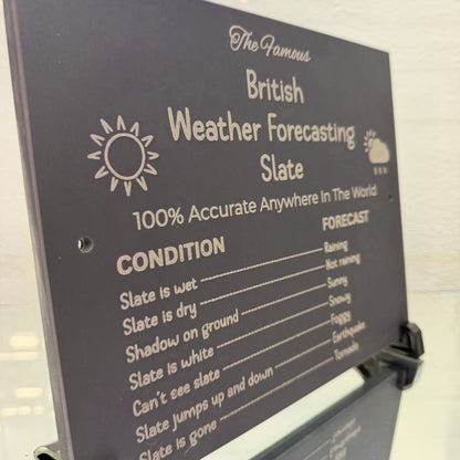 British Weather Forecasting Slate Sign – Funny Outdoor Slate Plaque for Door or Wall