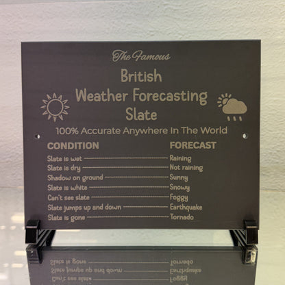 British Weather Forecasting Slate Sign – Funny Outdoor Slate Plaque for Door or Wall