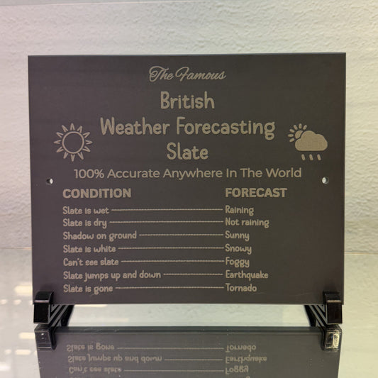 British Weather Forecasting Slate Sign – Funny Outdoor Slate Plaque for Door or Wall