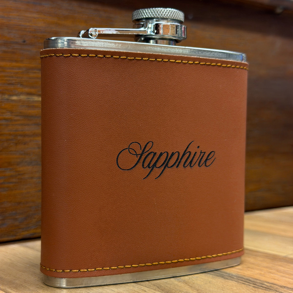 Personalised Leather Wrapped Hip Flask