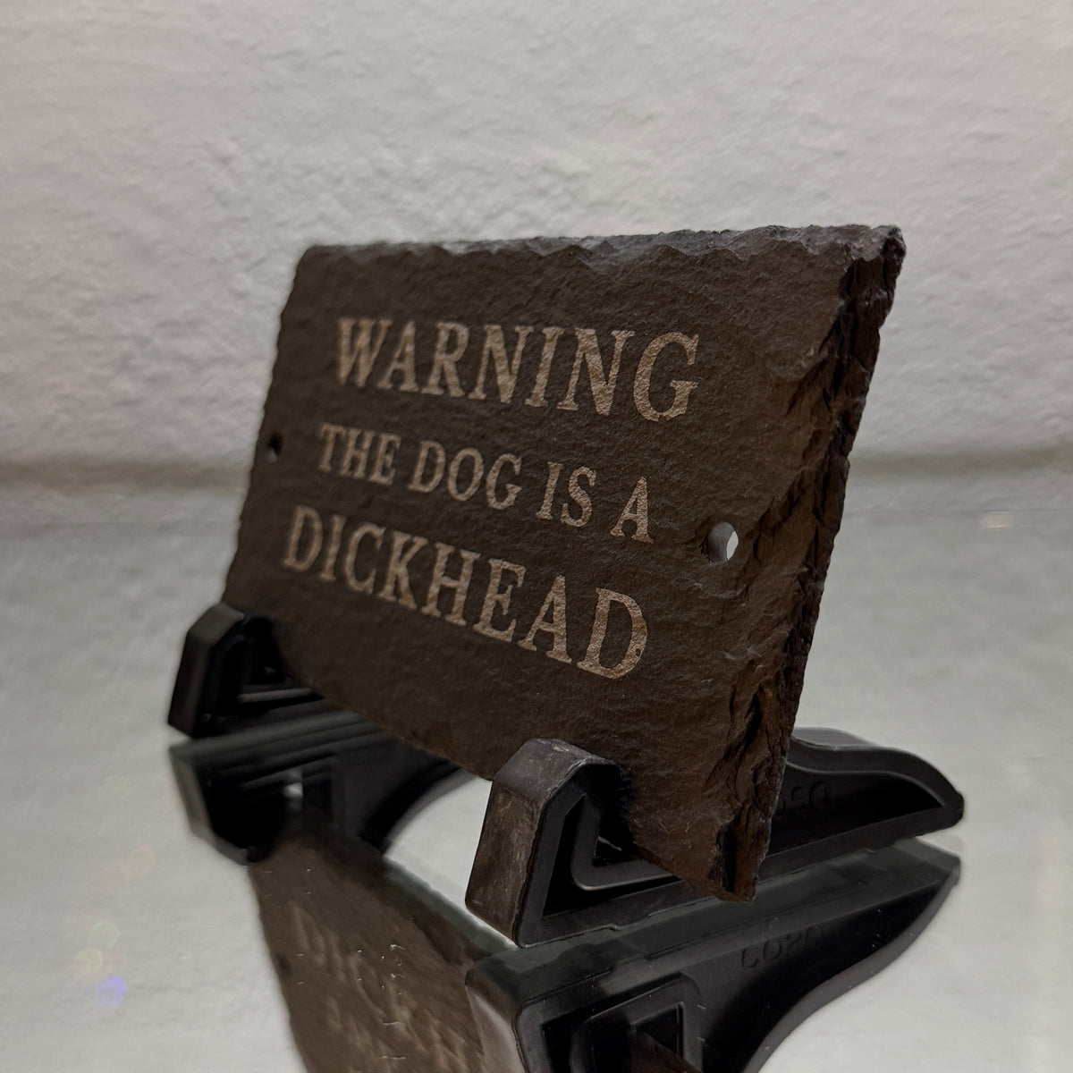Warning: The Dog Is A D**khead Sign