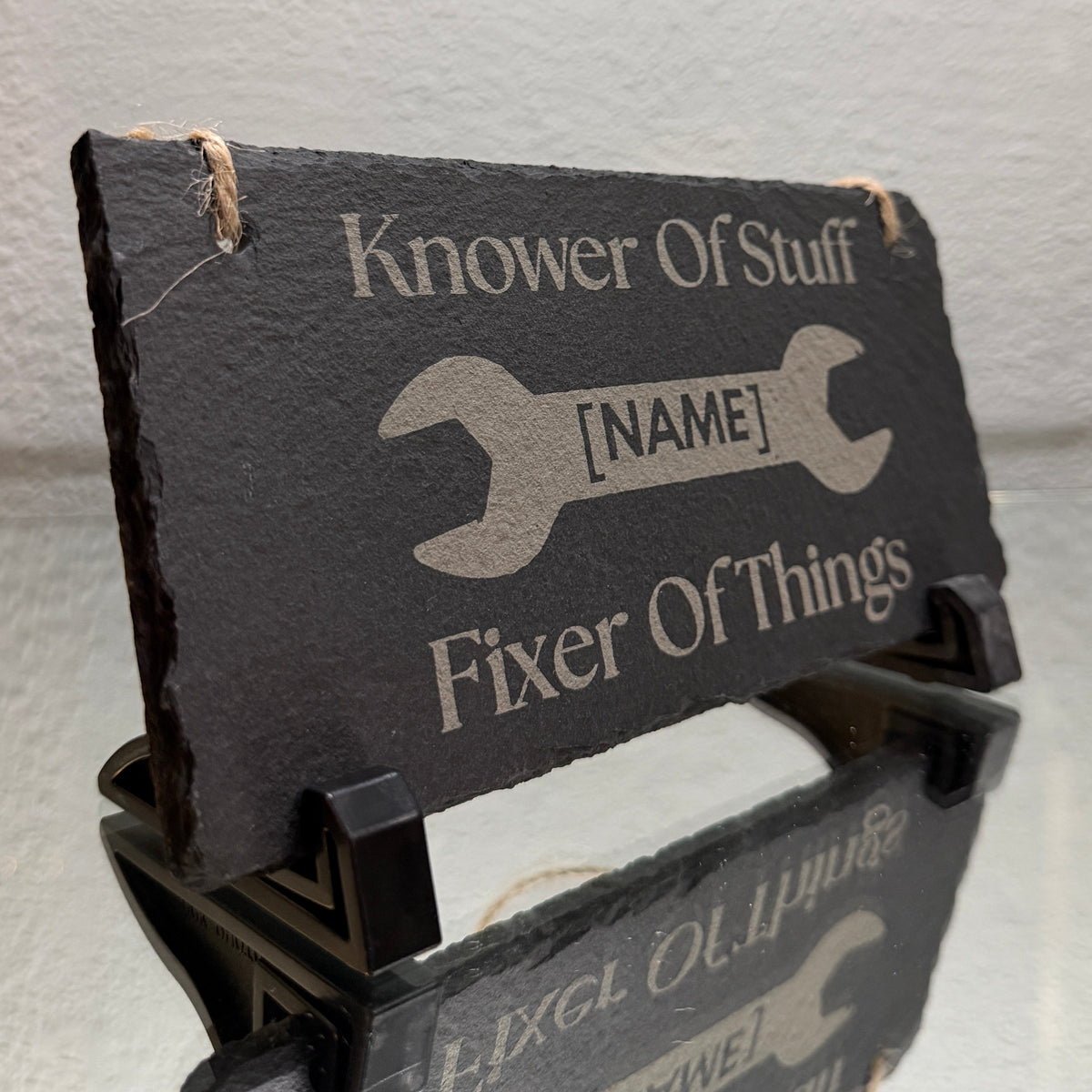 Knower Of Stuff Fixer Of Things Sign | Personalised Slate Sign