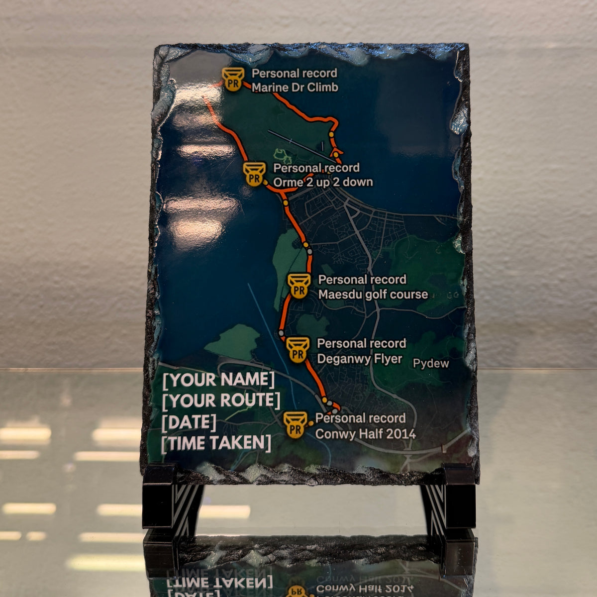 Personalised Strava Record Slate
