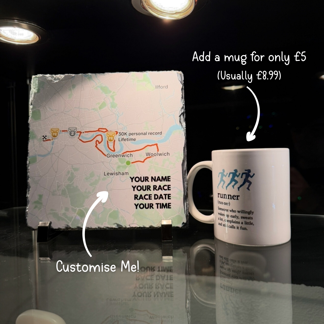 Personalised Strava Record Slate