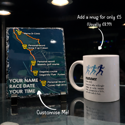 Personalised Strava Record Slate