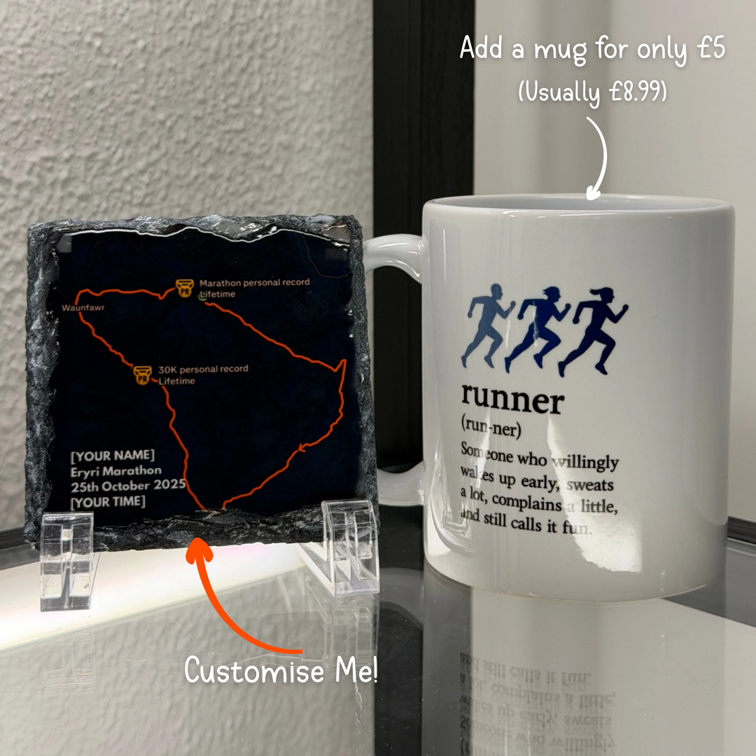 Personalised Strava Record Slate