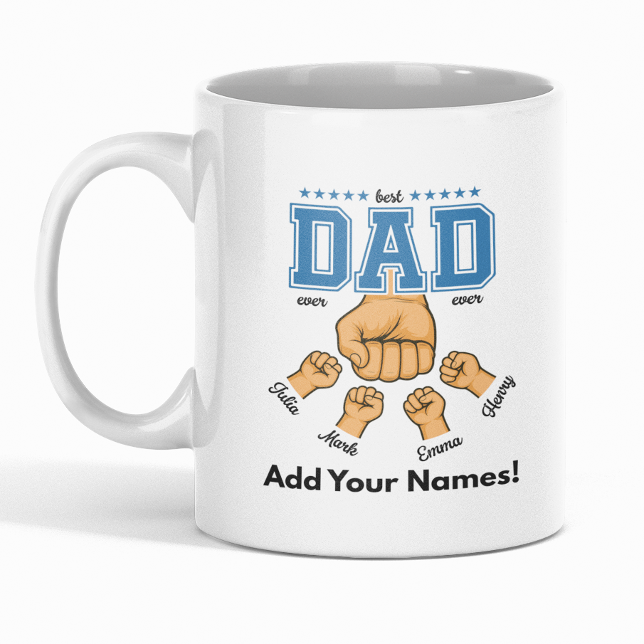Personalised Best Dad Ever Mug – Add Kids’ Names