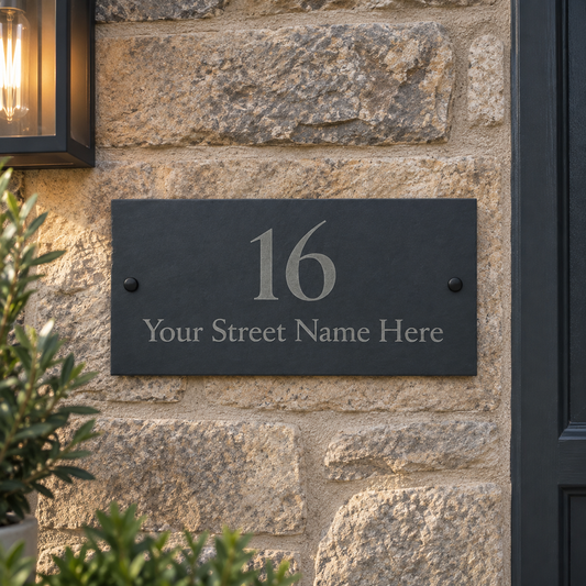 Large Slate House Number Sign | Personalised Address Plaque