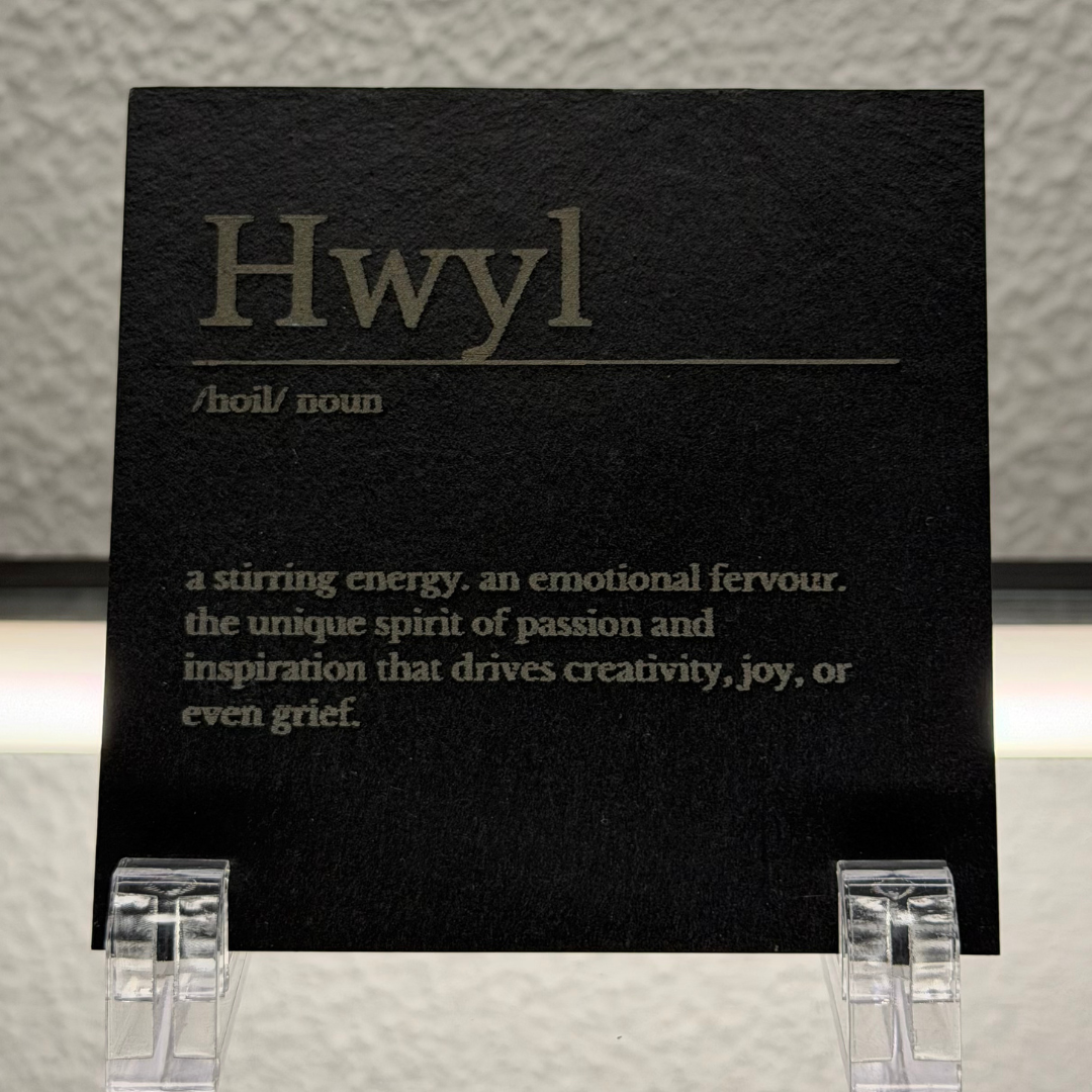 Set Of 4 | Welsh Word Definition Slate Coasters