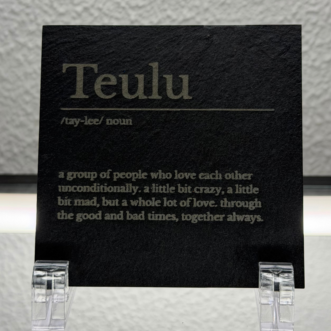 Teulu | Welsh Definition Slate Coaster