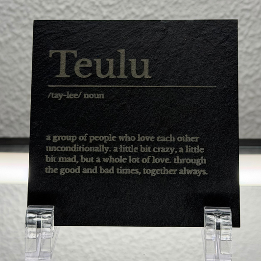 Teulu | Welsh Definition Slate Coaster