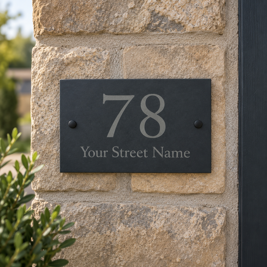 Small Slate House Number | Personalised Engraved Sign